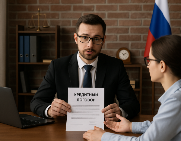 Юрист обсуждает условия займа с клиентом